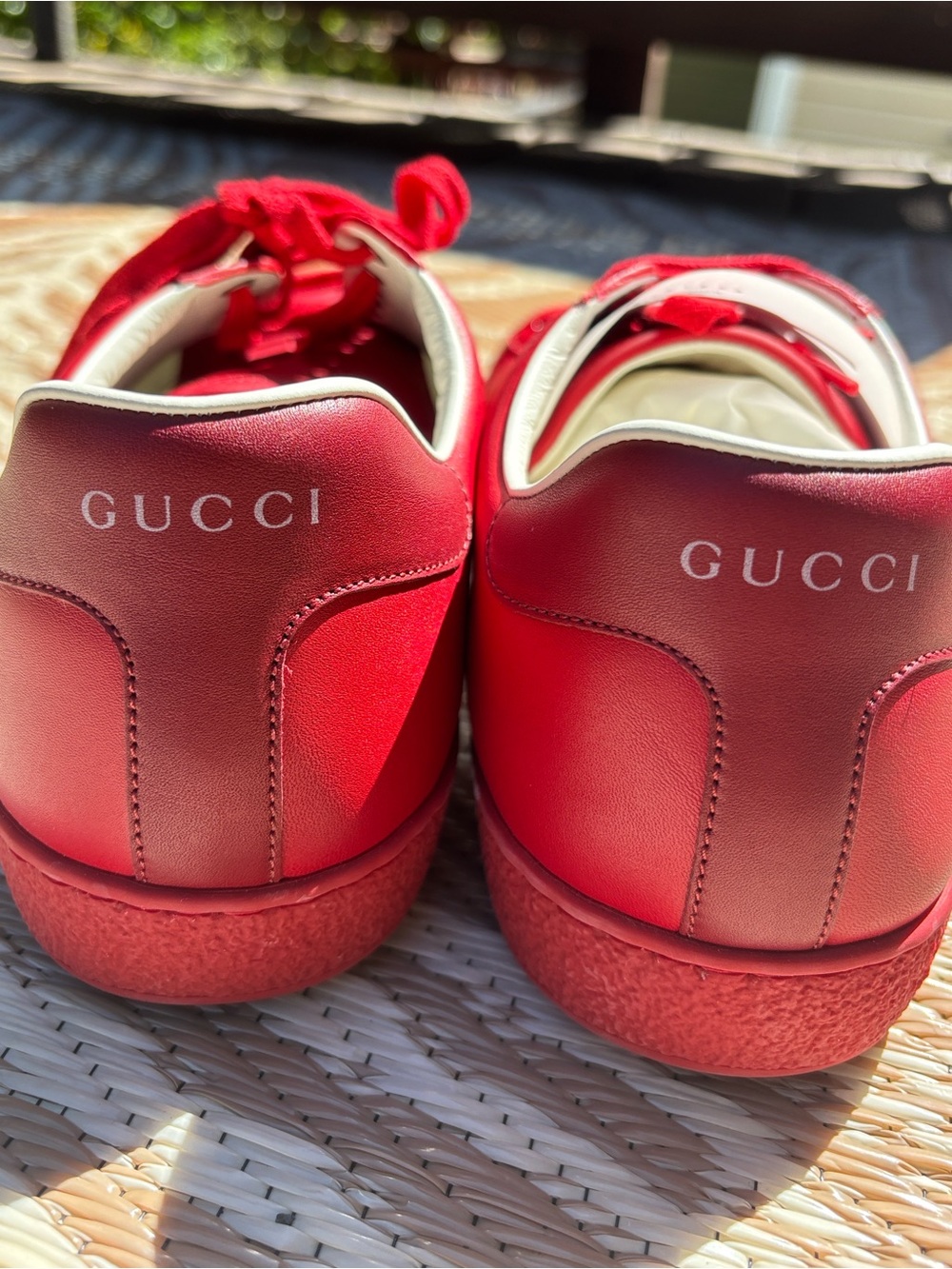 BNIB Men’s Gucci Red Leather Sneakers